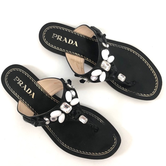 Prada Shoes - PRADA JEWEL/BEADED THONG SANDALS SIZE 37.5 ITALY